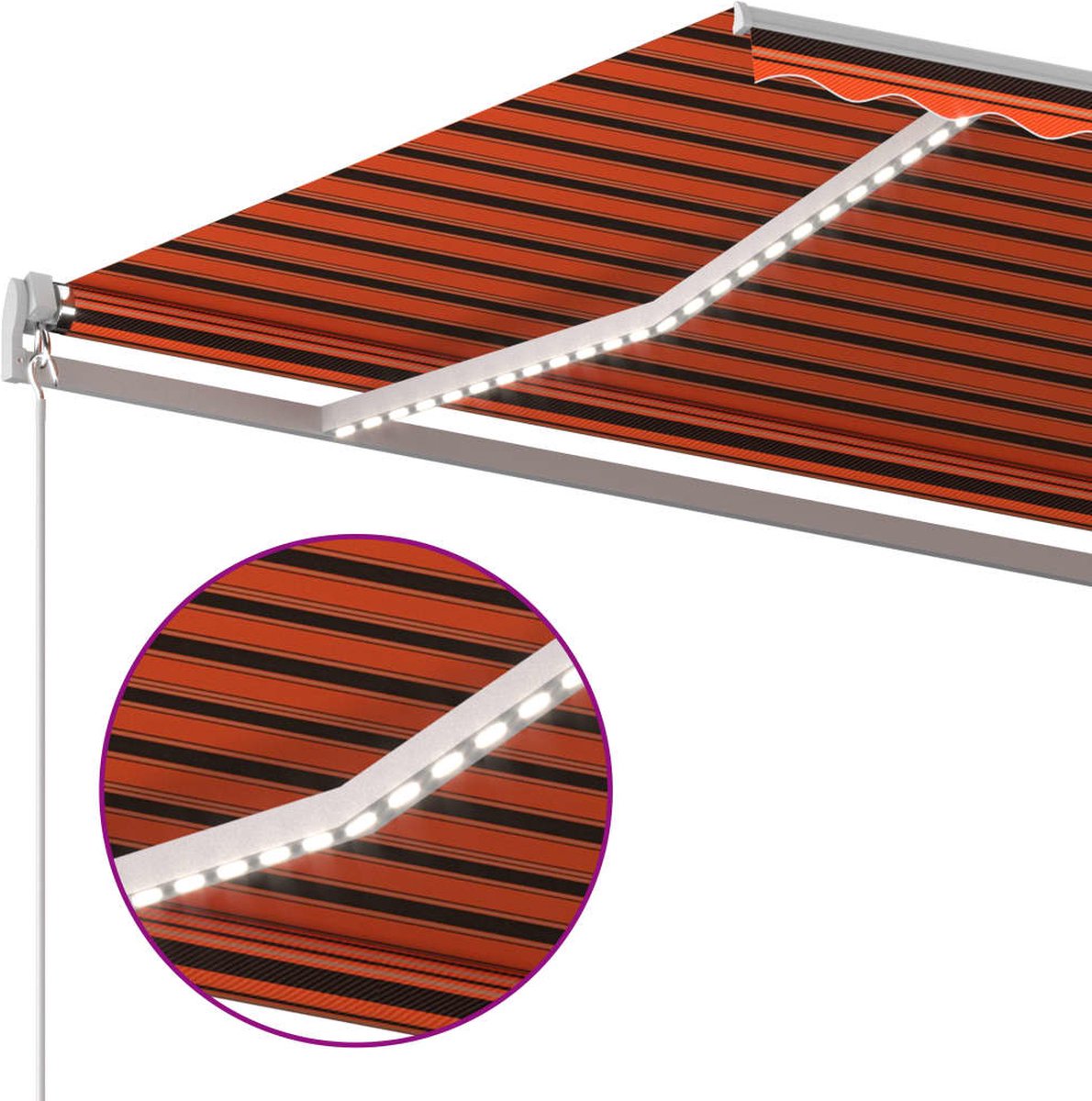 Vidaxl Luifel Automatisch Met Led En Windsensor 4,5x3 M - Oranje