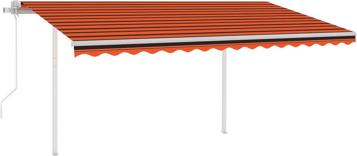 Vidaxl Luifel Automatisch Met Led En Windsensor 4,5x3 M - Oranje