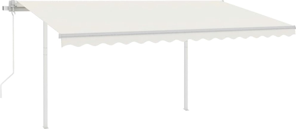 Vidaxl Luifel Automatisch Met Led En Windsensor 4x3,5 M Crèmekleurig