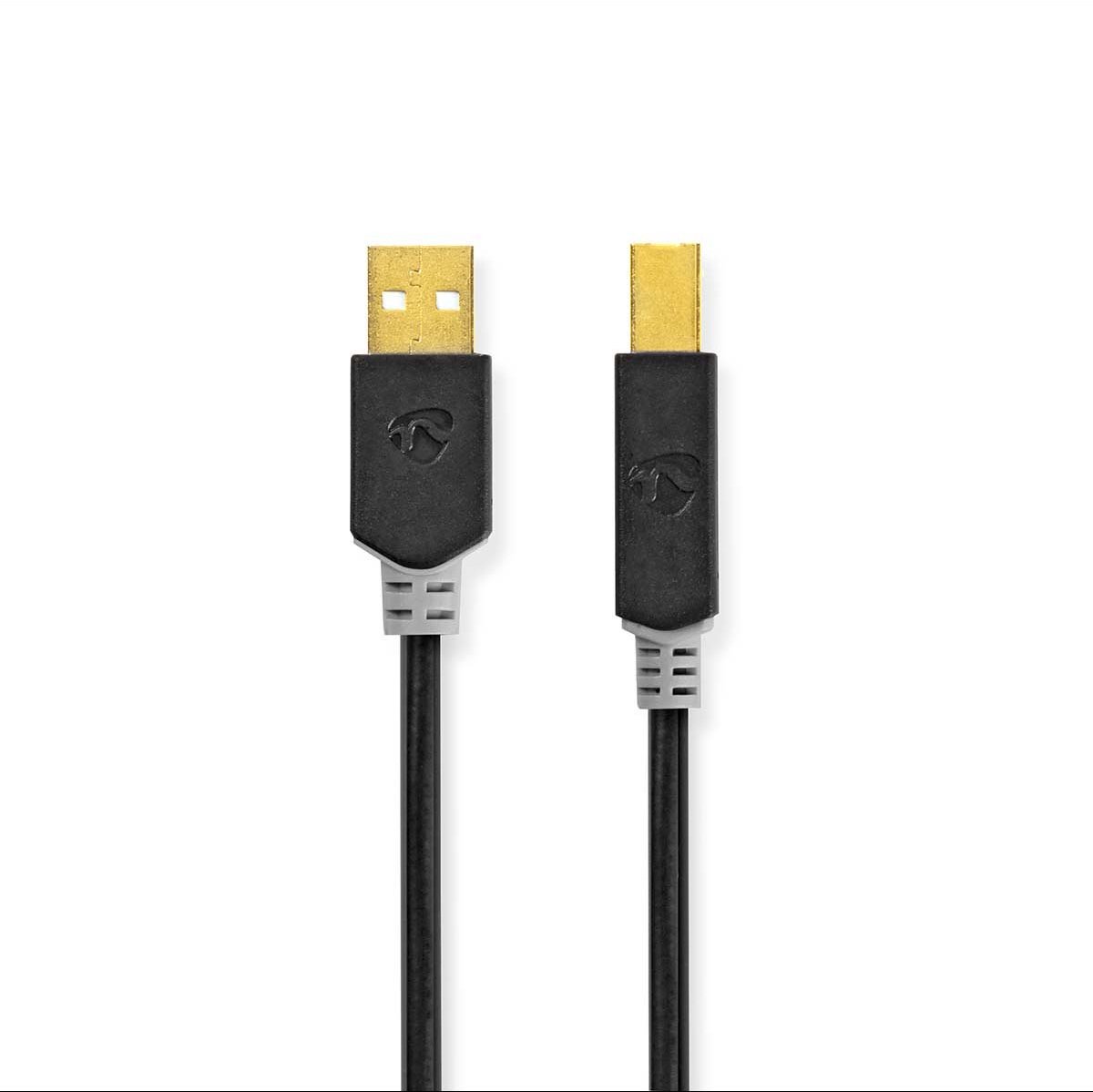 Nedis Usb-kabel - Antraciet - 2.00 M - Zwart