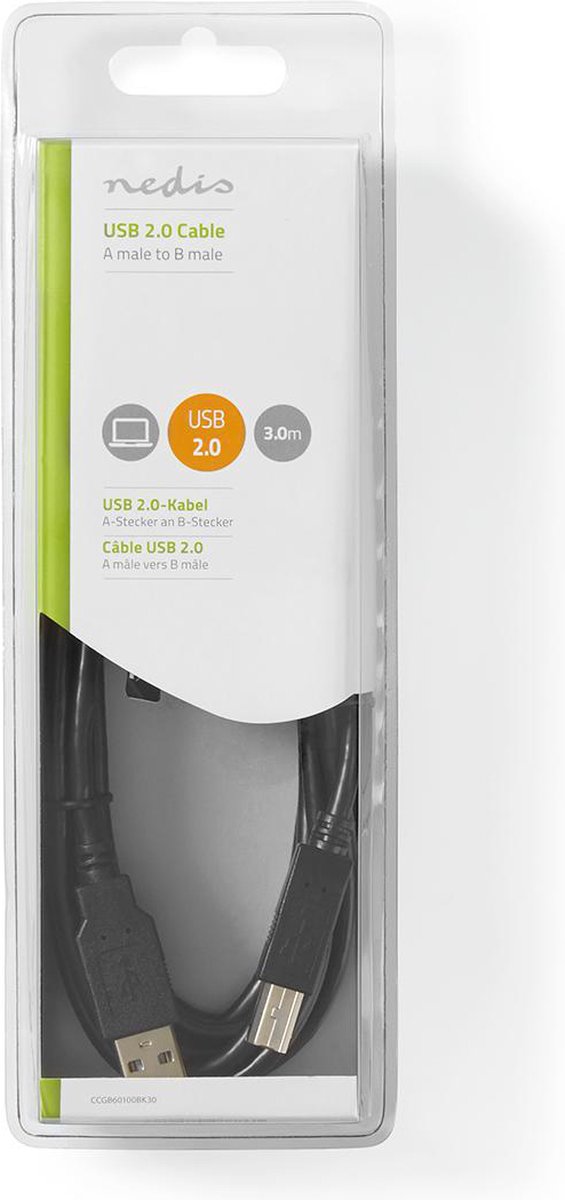 Nedis Usb-kabel 3.00 M - Zwart