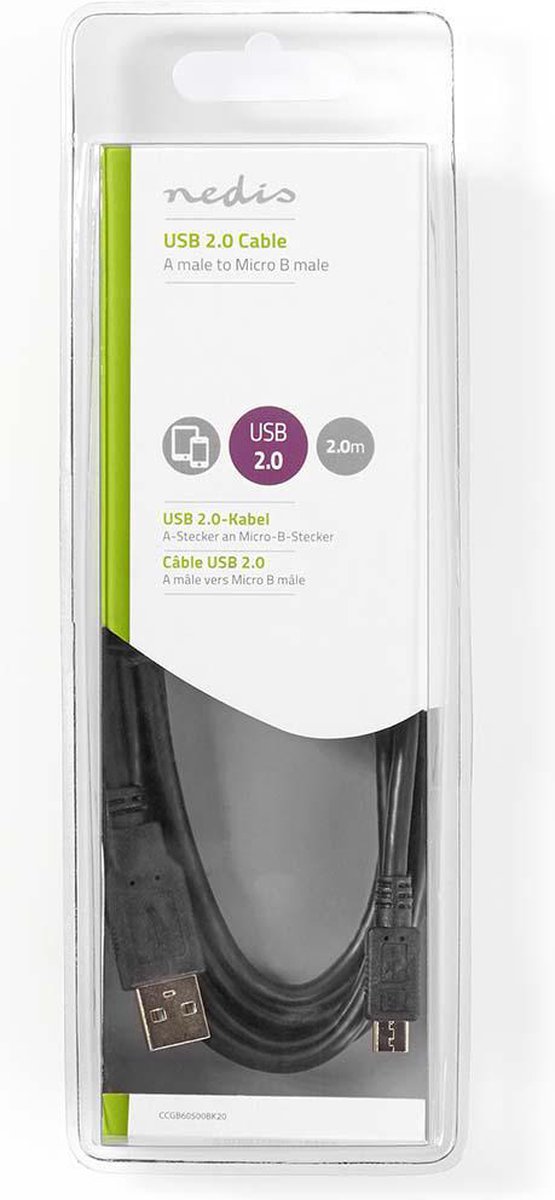 Nedis Usb-kabel 2.00 M - Zwart