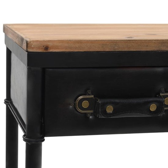 Vidaxl Wandtafel 100x33,5x80 Cm Mdf En Vurenhout - Zwart
