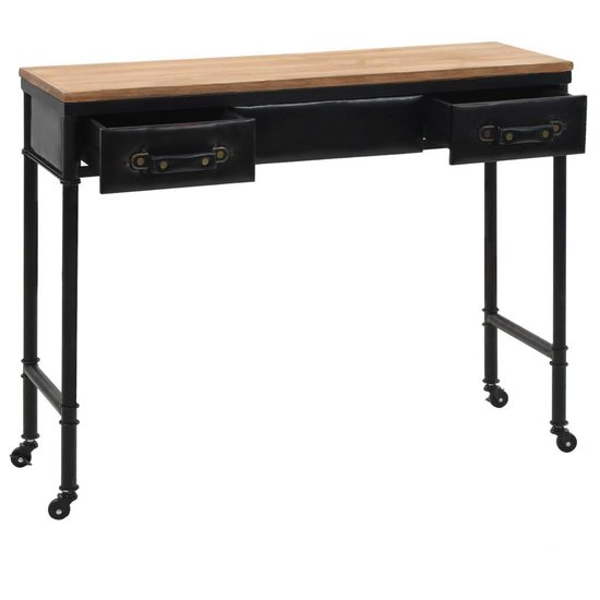 Vidaxl Wandtafel 100x33,5x80 Cm Mdf En Vurenhout - Zwart
