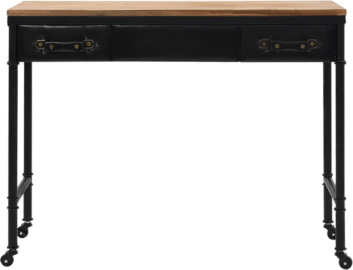 Vidaxl Wandtafel 100x33,5x80 Cm Mdf En Vurenhout - Zwart