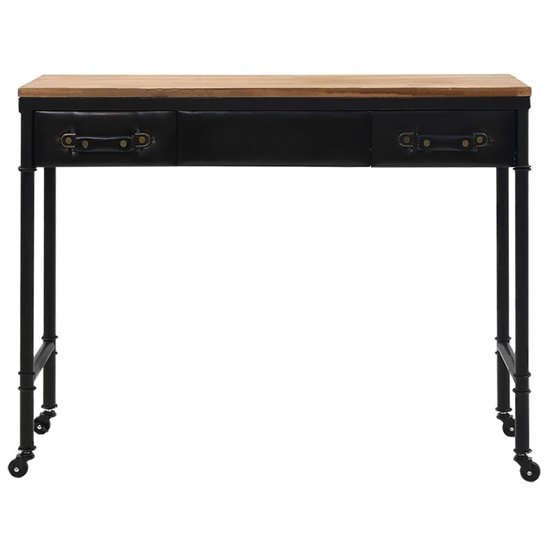 Vidaxl Wandtafel 100x33,5x80 Cm Mdf En Vurenhout - Zwart