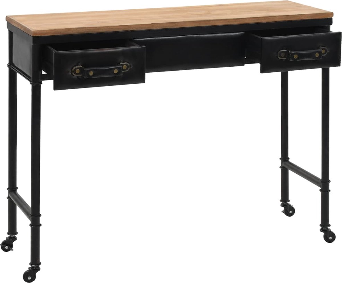 Vidaxl Wandtafel 100x33,5x80 Cm Mdf En Vurenhout - Zwart