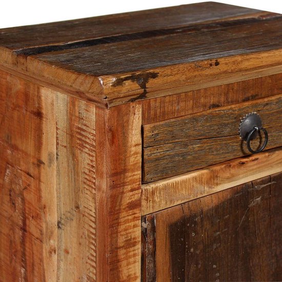 Vidaxl Nachtkastje Massief Acaciahout En Gerecycled Hout - Bruin