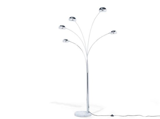 Beliani Flinders Staande Lamp Verchroomd Metaal 100 X 100 Cm - Silver