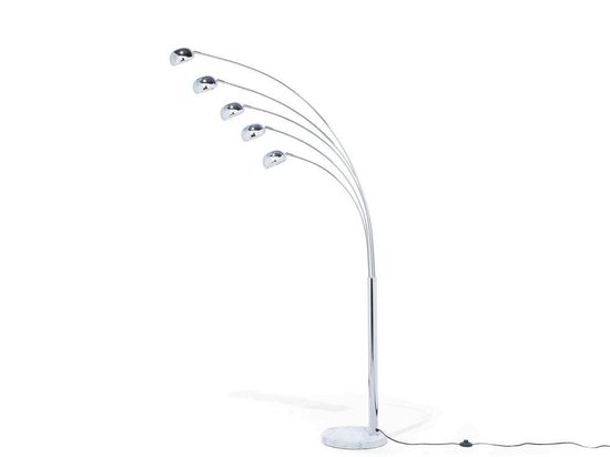 Beliani Flinders Staande Lamp Verchroomd Metaal 100 X 100 Cm - Silver