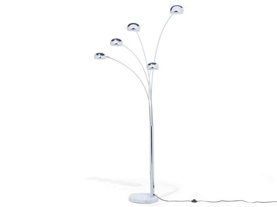 Beliani Flinders Staande Lamp Verchroomd Metaal 100 X 100 Cm - Silver