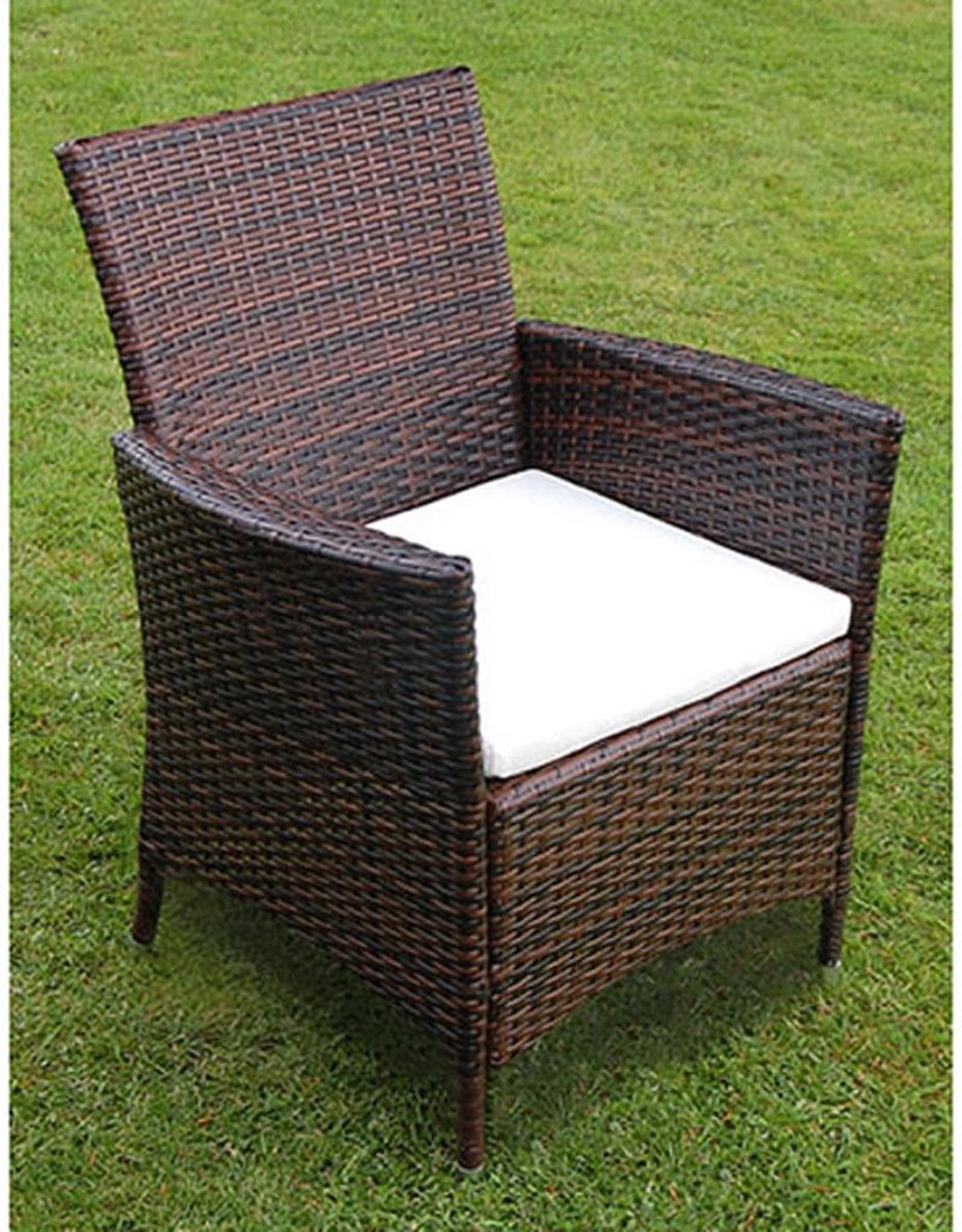 Vidaxl 7-delige Tuinset Met Kussens Poly Rattan - Bruin