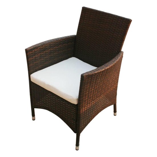 Vidaxl 7-delige Tuinset Met Kussens Poly Rattan - Bruin