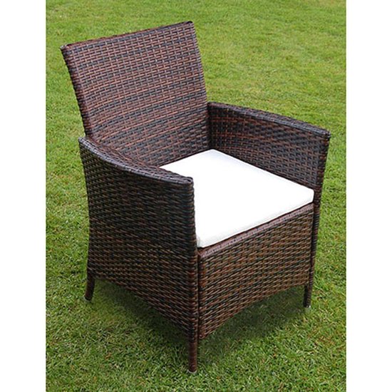 Vidaxl 7-delige Tuinset Met Kussens Poly Rattan - Bruin