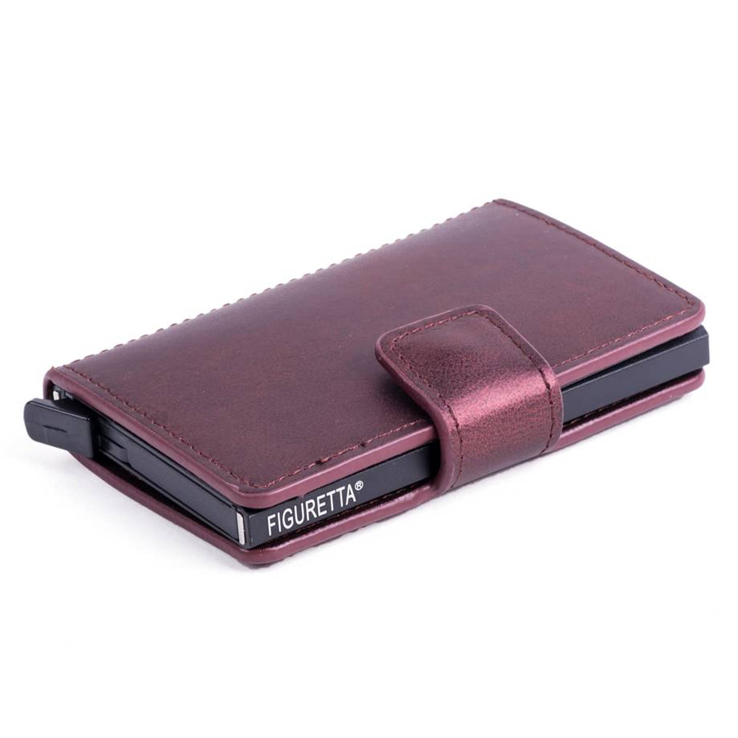 Figuretta Aluminium Rfid Cardprotector Pu-leer - Bordeaux - Rood