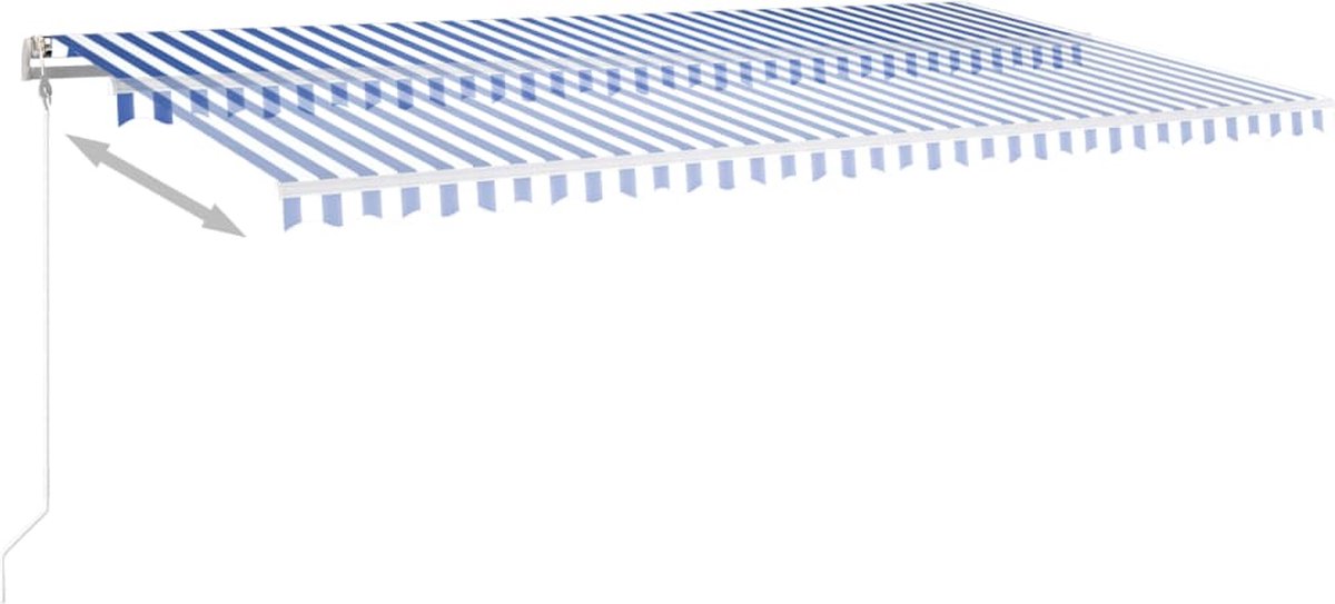 Vidaxl Luifel Automatisch Met Led En Windsensor 600x350 Cm - Blauw