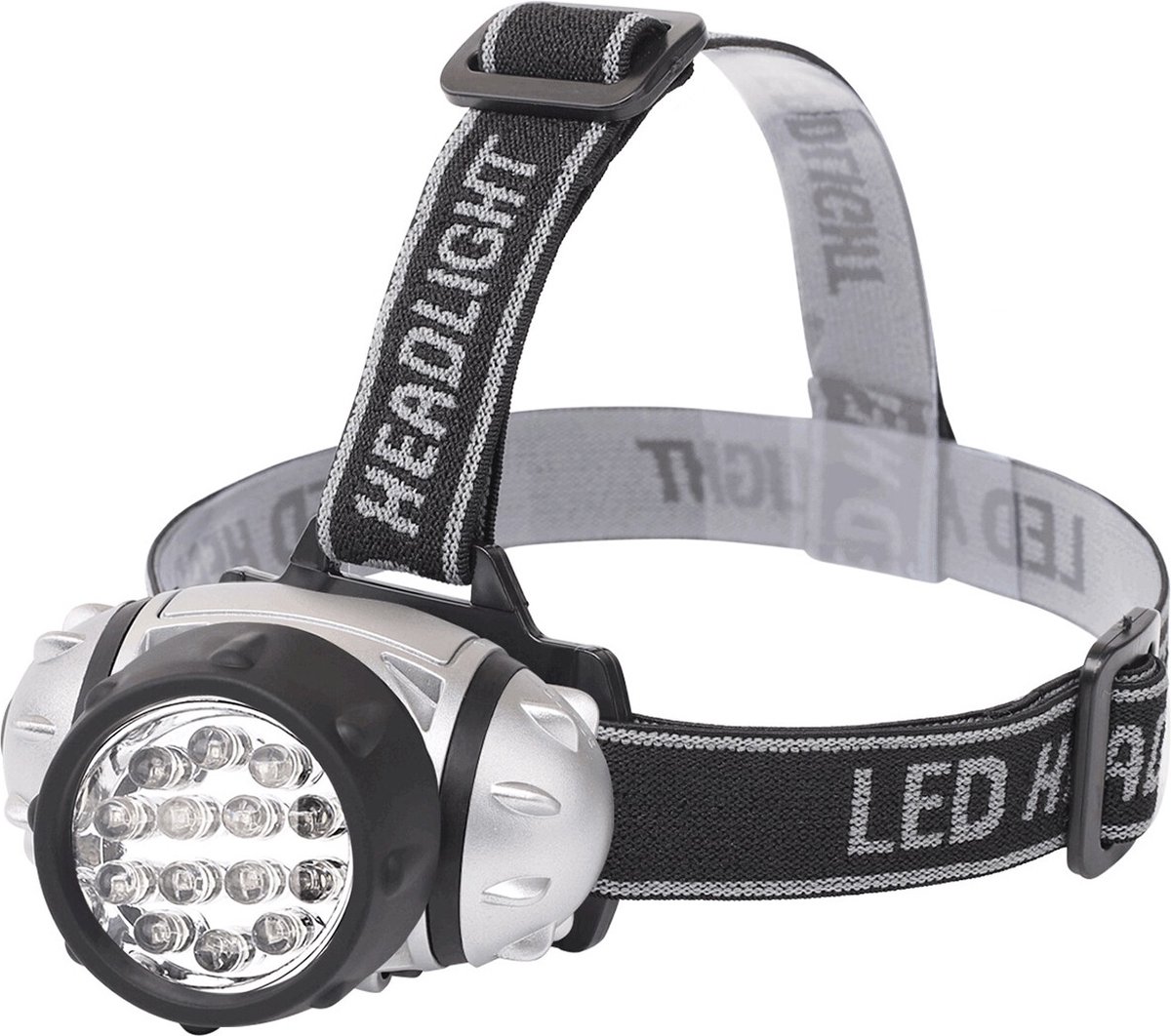 BES LED Led Hoofdlamp - Aigi Heady - Waterdicht - 35 Meter - Kantelbaar - 14 Led's - 1w - Zilver Vervangt 8w