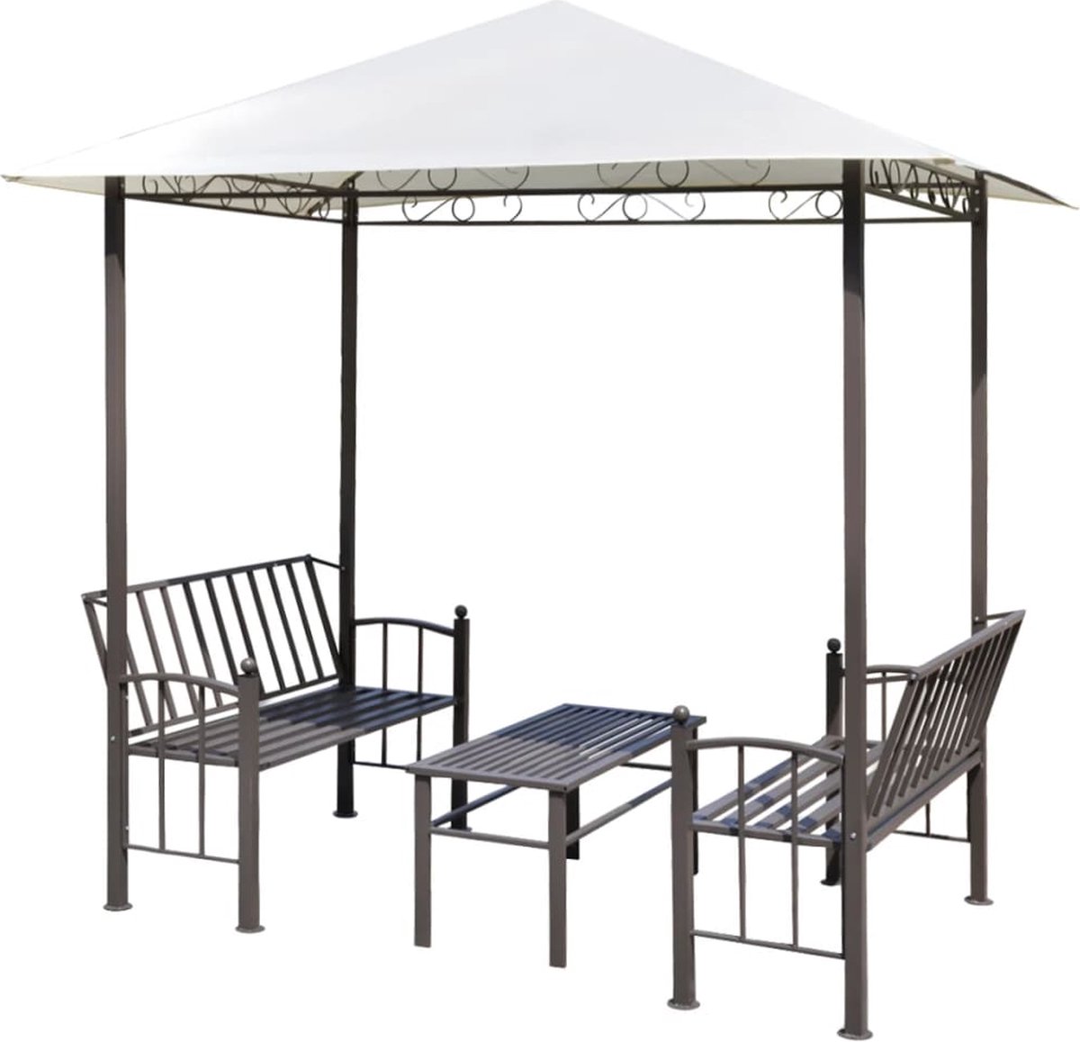 Vidaxl Tuinpaviljoen Met Tafel En Bankjes 2,5x1,5x2,4 M - Wit