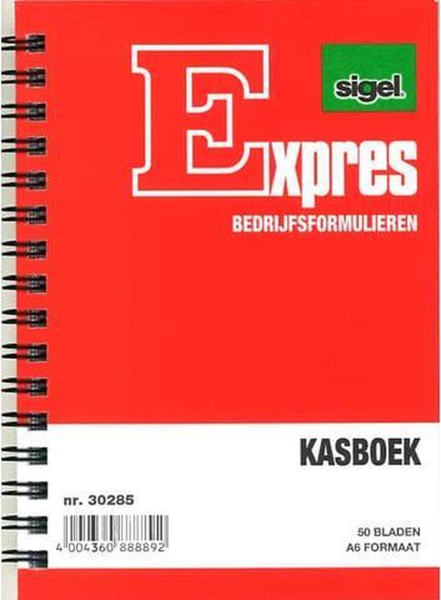 Sigel Expres Kasboek A6 Papier 50 Vel - Rood