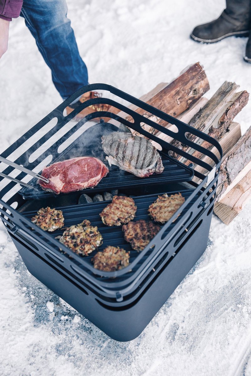 Cube Vuurkorf Plancha - Zwart