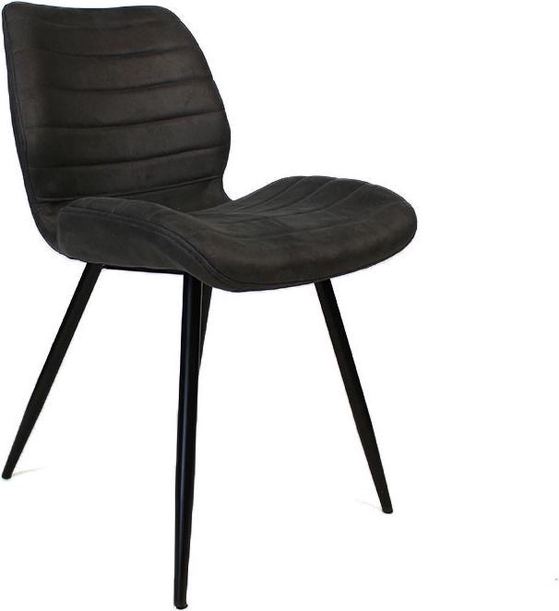Bronx71 Industriële Eetkamerstoel Morris Antraciet - Eetkamerstoelen Set Van 4 - Grijs