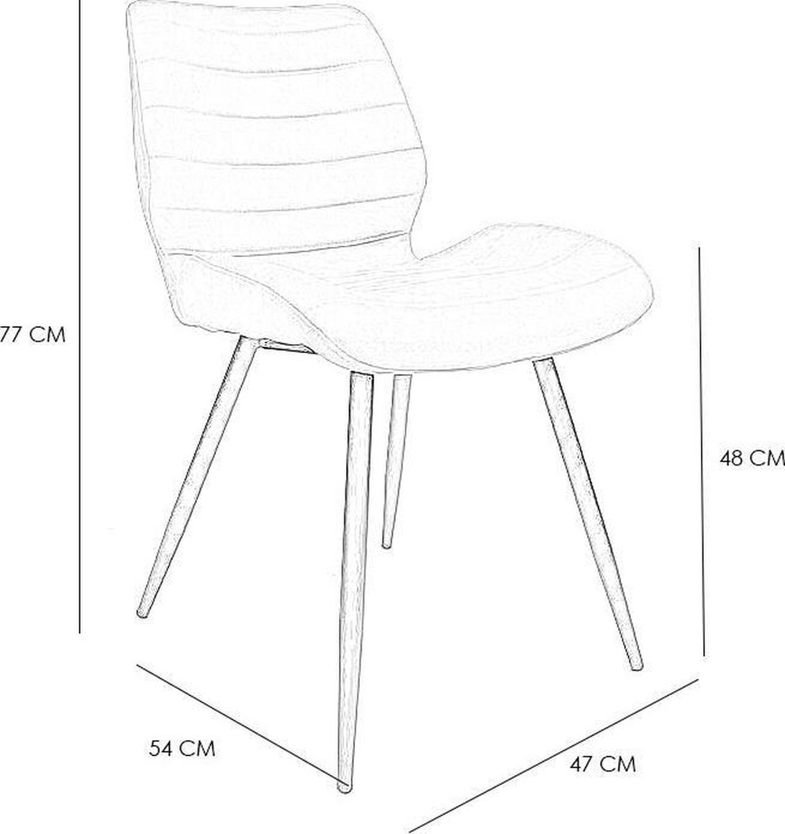 Bronx71 Industriële Eetkamerstoel Morris Antraciet - Eetkamerstoelen Set Van 4 - Grijs