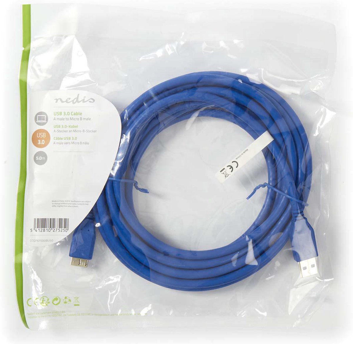 Nedis Usb-kabel 5.00 M - Blauw