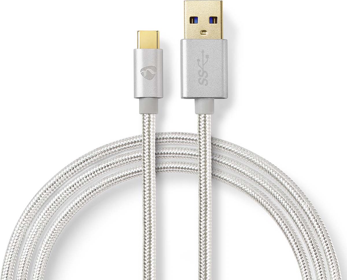 Nedis Usb-kabel - Aluminium - 1.00 M