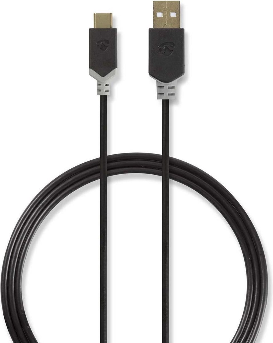 Nedis Usb-kabel - Antraciet - 1.00 M - Zwart