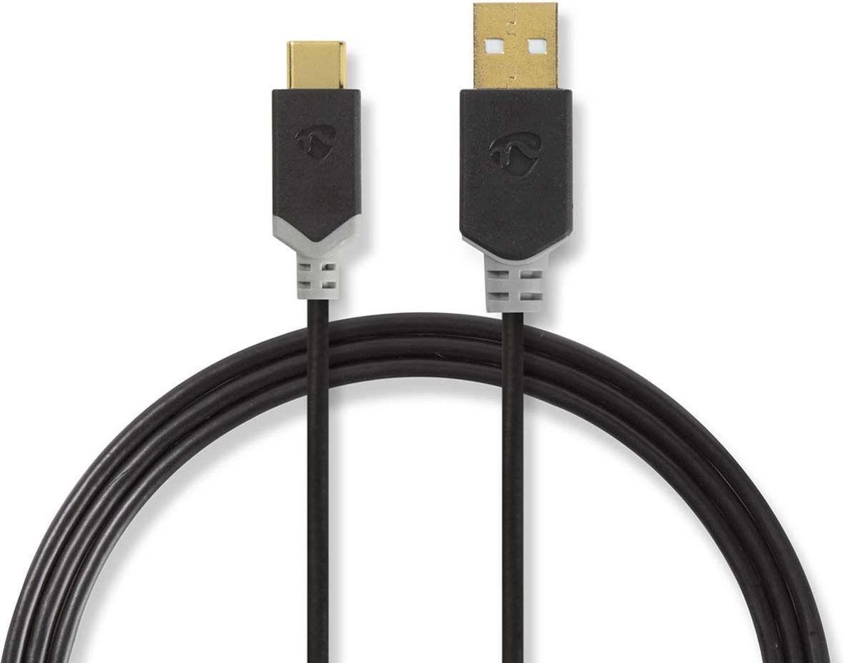 Nedis Usb-kabel - Antraciet - 1.00 M - Zwart