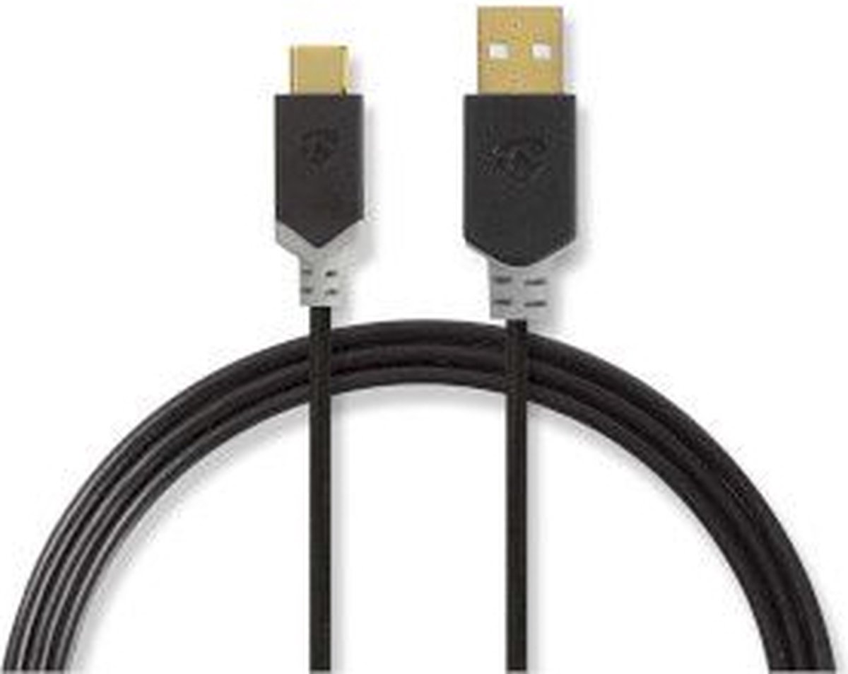 Nedis Usb-kabel - Antraciet - 1.00 M - Zwart
