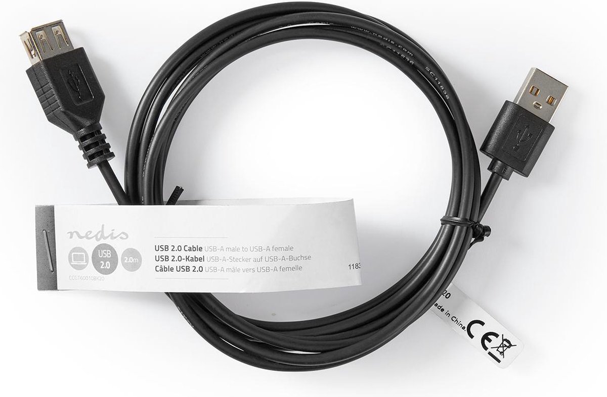 Nedis Usb-kabel 2.00 M - Zwart
