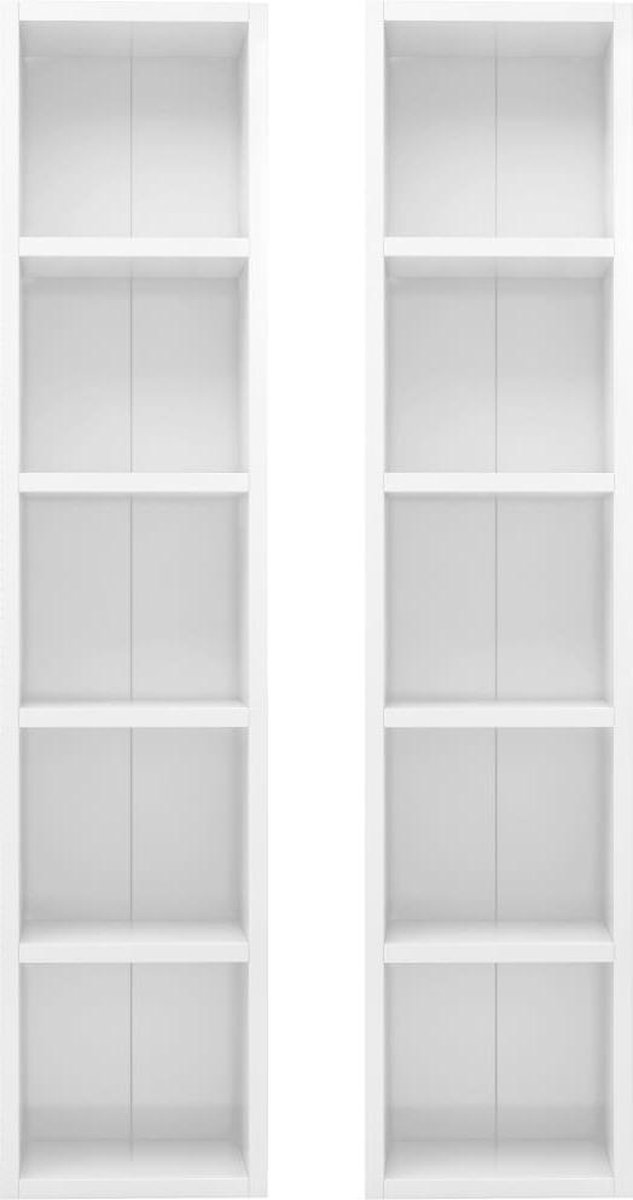 Vidaxl Cd-kasten 2 St 21x16x93,5 Spaanplaat Hoogglans - Wit
