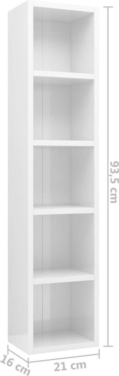 Vidaxl Cd-kasten 2 St 21x16x93,5 Spaanplaat Hoogglans - Wit