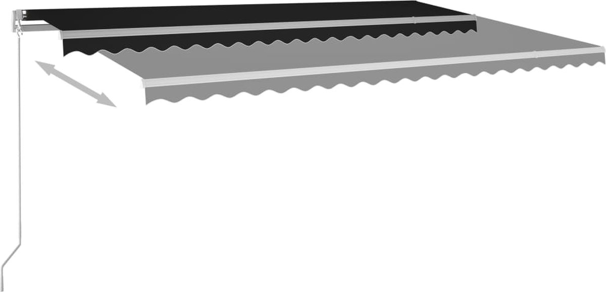 Vidaxl Luifel Automatisch Met Led En Windsensor 5x3 M Antracietkleurig