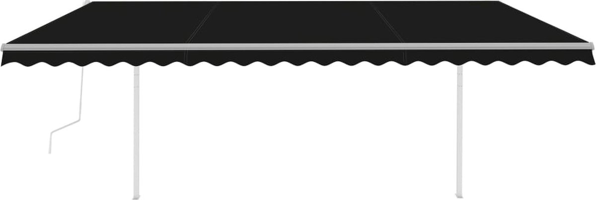 Vidaxl Luifel Automatisch Met Led En Windsensor 5x3 M Antracietkleurig