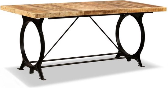 Vidaxl Eettafel 180 Cm Massief Ruw Mangohout - Marrón