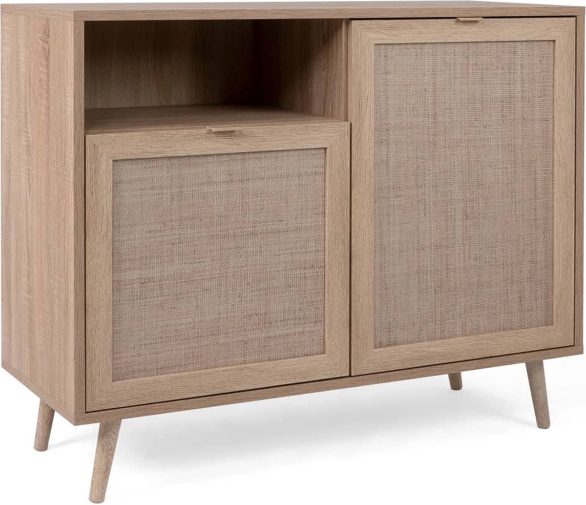 Finori Kast Bali 01a Sonoma Eikenkleurig En Rieteffect - Beige