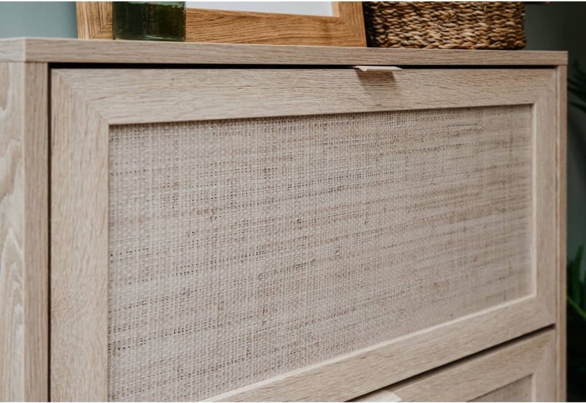 Finori Kast Bali 01a Sonoma Eikenkleurig En Rieteffect - Beige