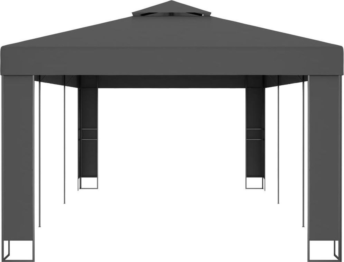 Vidaxl Prieel Met Dubbel Dak 3x6 M Antraciet