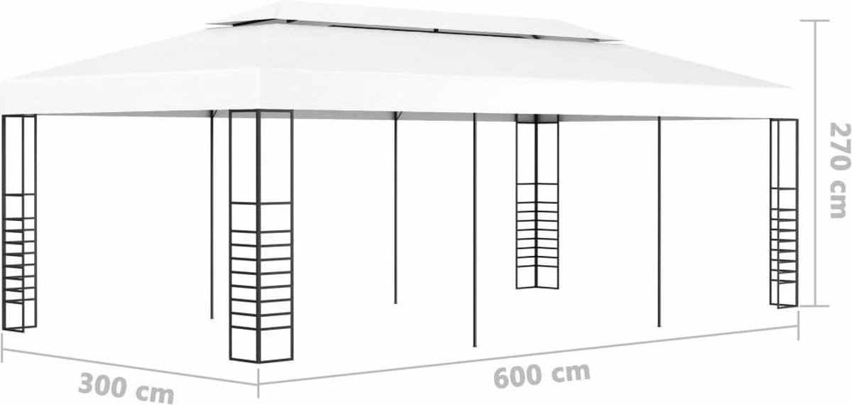 Vidaxl Tuinpaviljoen 6x3 M - Wit