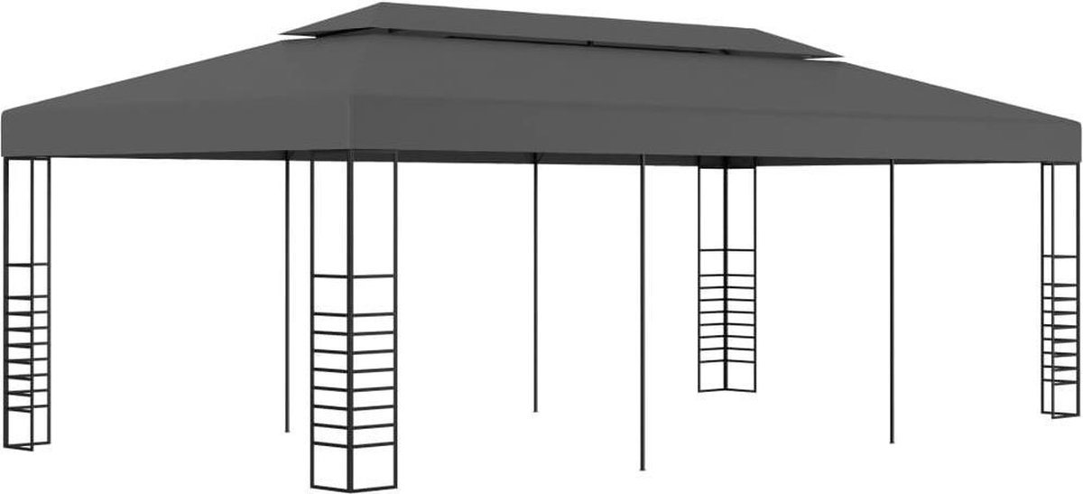 Vidaxl Tuinpaviljoen 3x6 M Antraciet - Grijs