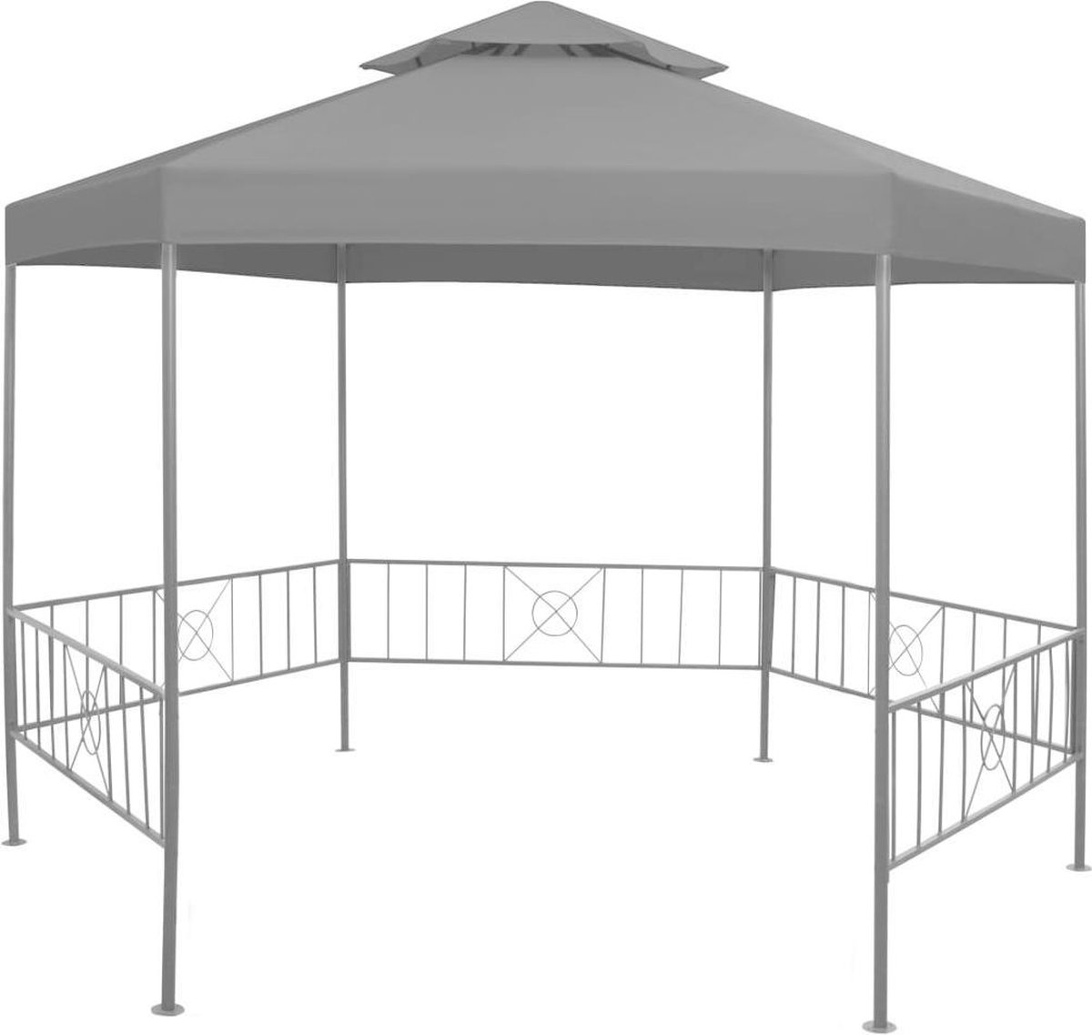 Vidaxl Tuinprieel 323x275x265 Cm Antraciet - Grijs