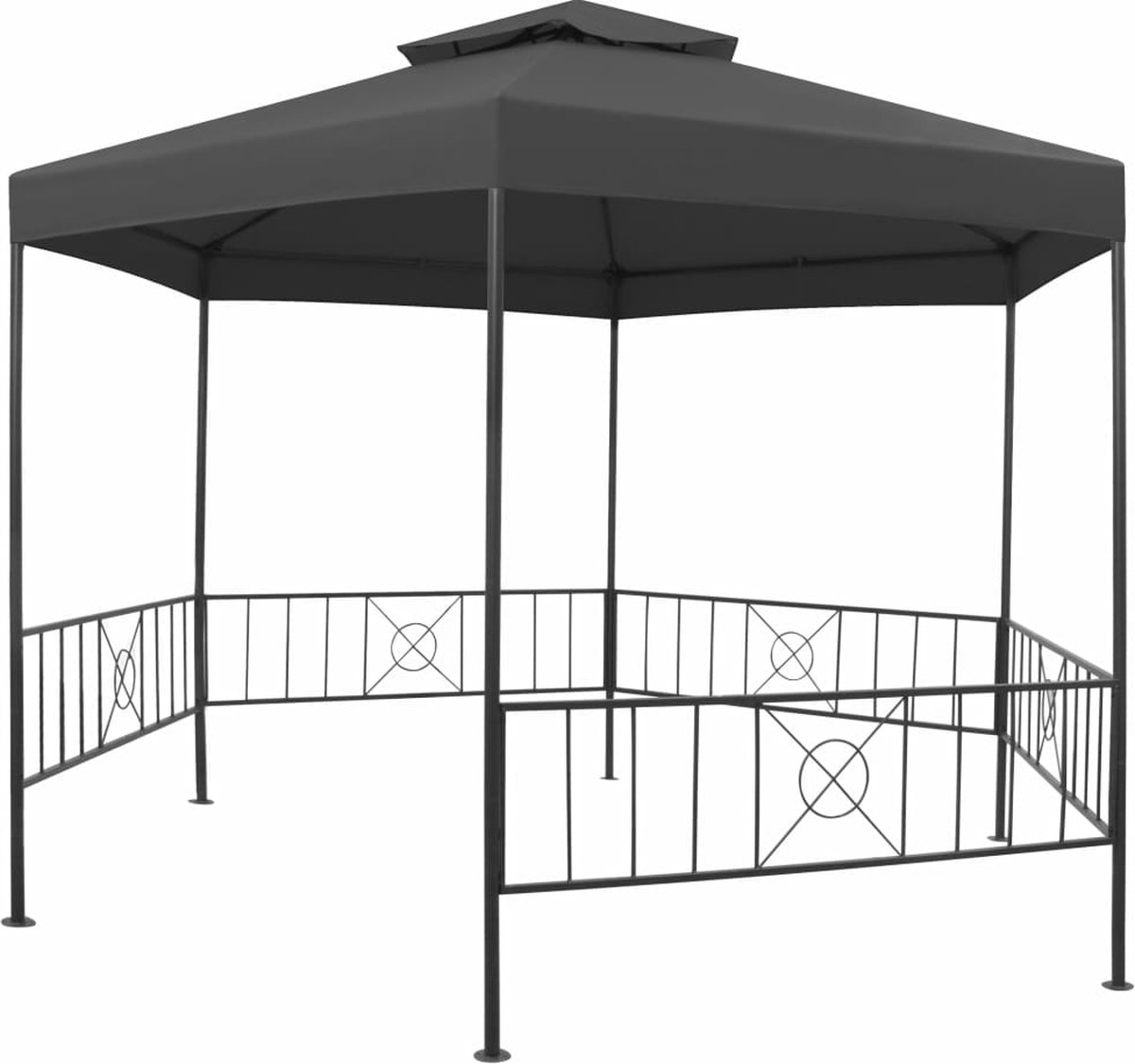 Vidaxl Tuinprieel 323x275x265 Cm Antraciet - Grijs