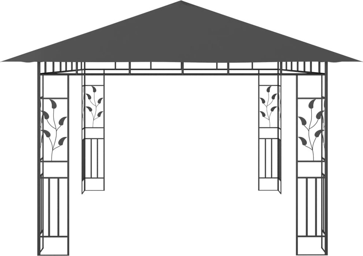 Vidaxl Prieel Met Klamboe 180 G/m² 4x3x2,73 M Antraciet