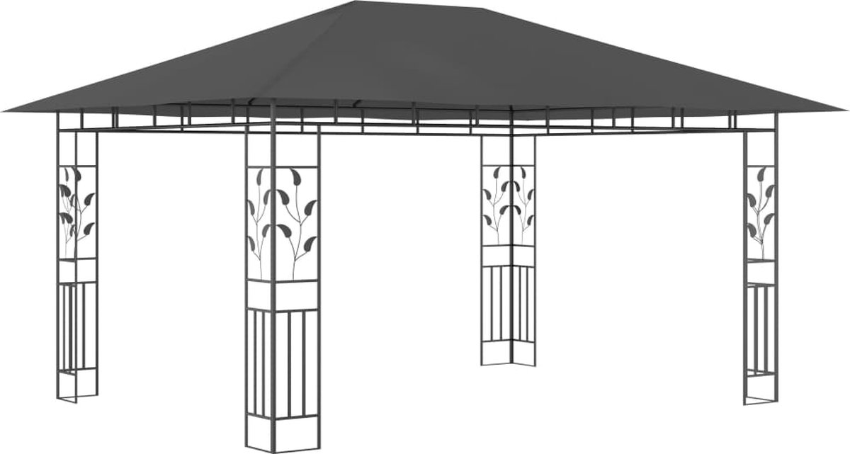 Vidaxl Prieel Met Klamboe 180 G/m² 4x3x2,73 M Antraciet
