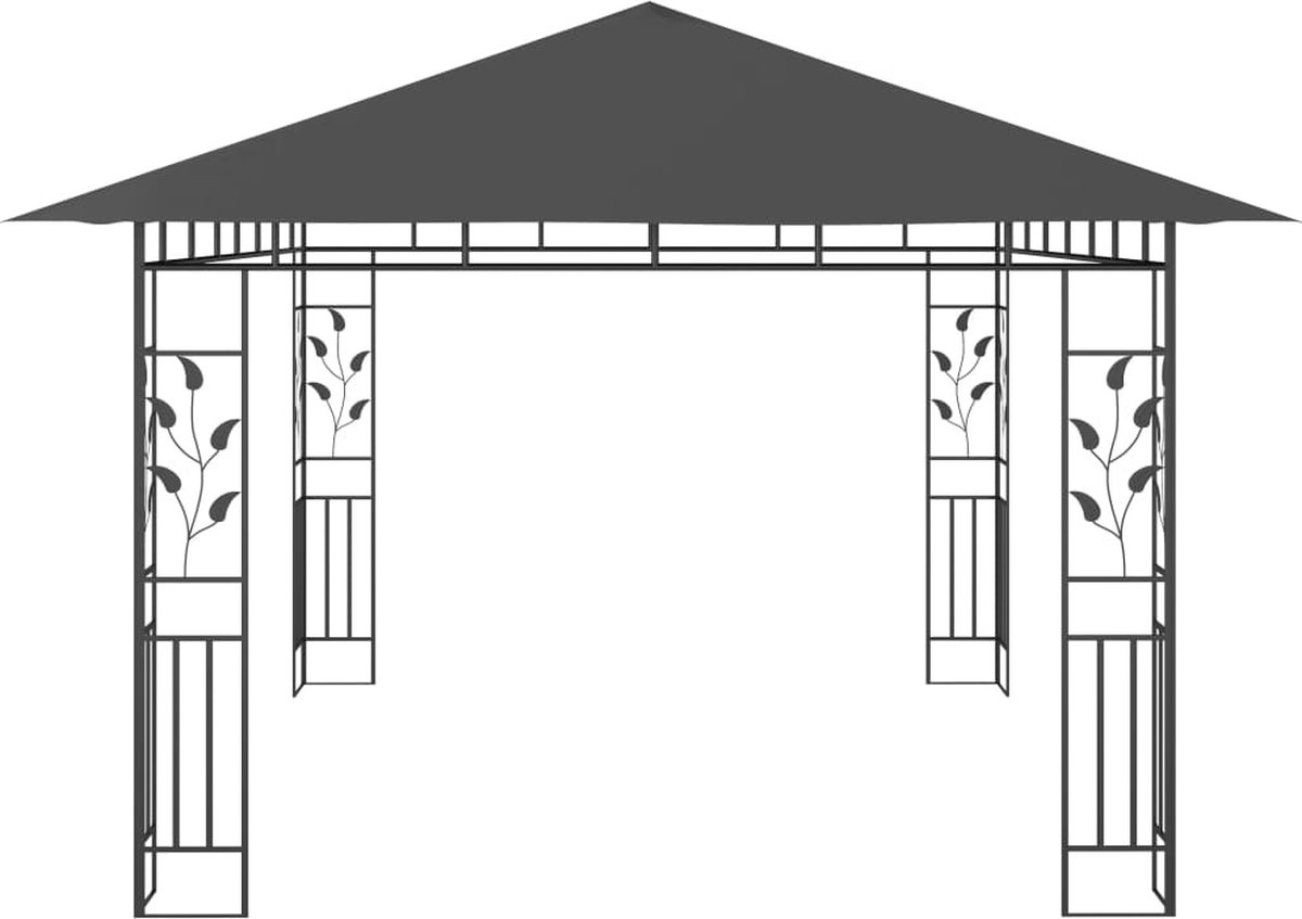 Vidaxl Prieel Met Klamboe 180 G/m² 4x3x2,73 M Antraciet