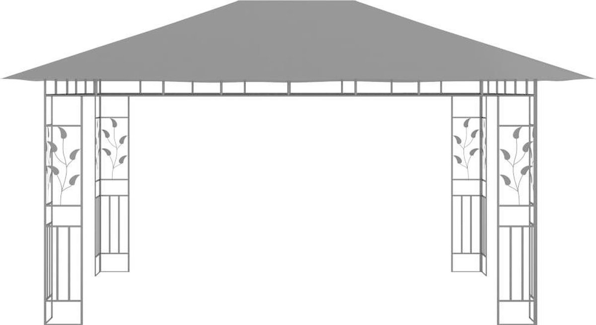 Vidaxl Prieel Met Klamboe 180 G/m² 4x3x2,73 M Antraciet
