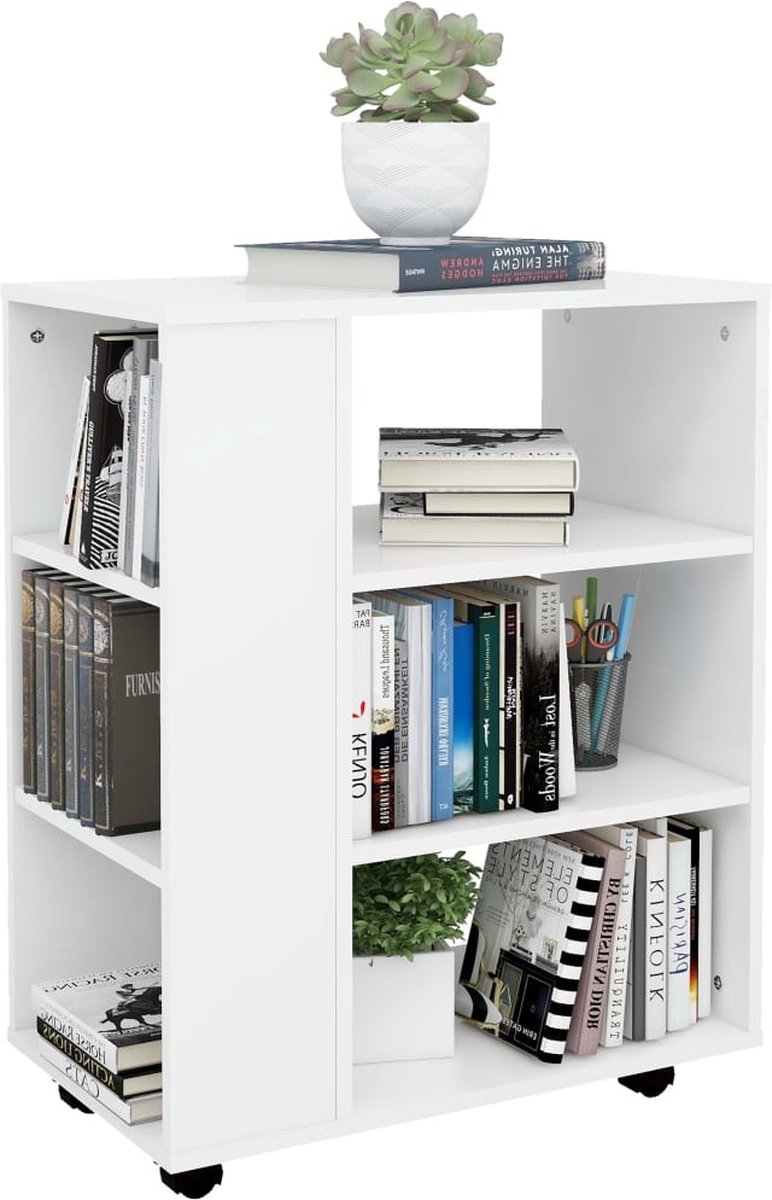 Vidaxl Kast Verrijdbaar 60x35x75 Cm Spaanplaat - Wit