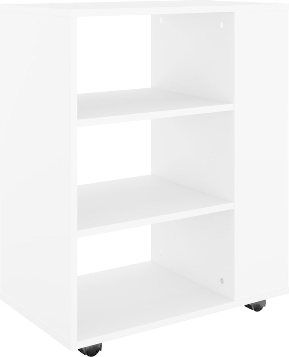 Vidaxl Kast Verrijdbaar 60x35x75 Cm Spaanplaat - Wit